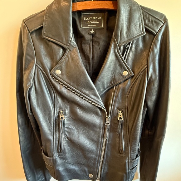Lucky Brand Classic Leather Moto Jacket - Size S - Picture 1 of 13